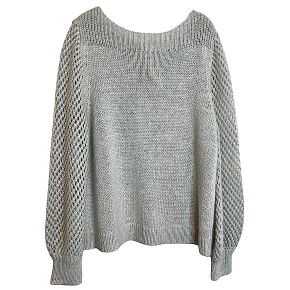 TOMMY BAHAMA Shimmer Balloon Sleeve Sweater in Silver - Picture 4 of 4